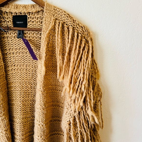Forever 21 | southwestern fringe oversized chunky knit cardigan sweater - Picture 4 of 4